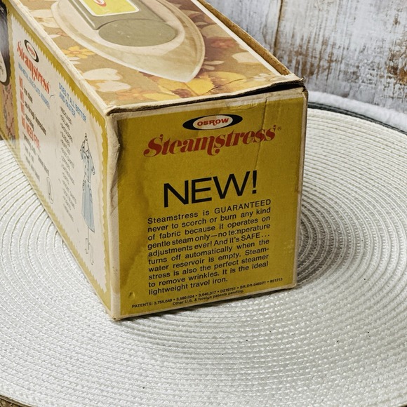 Osrow Steamstress 1973 Vintage SB15 Fabric Steam Iron Original Box/Instructions - Picture 11 of 12
